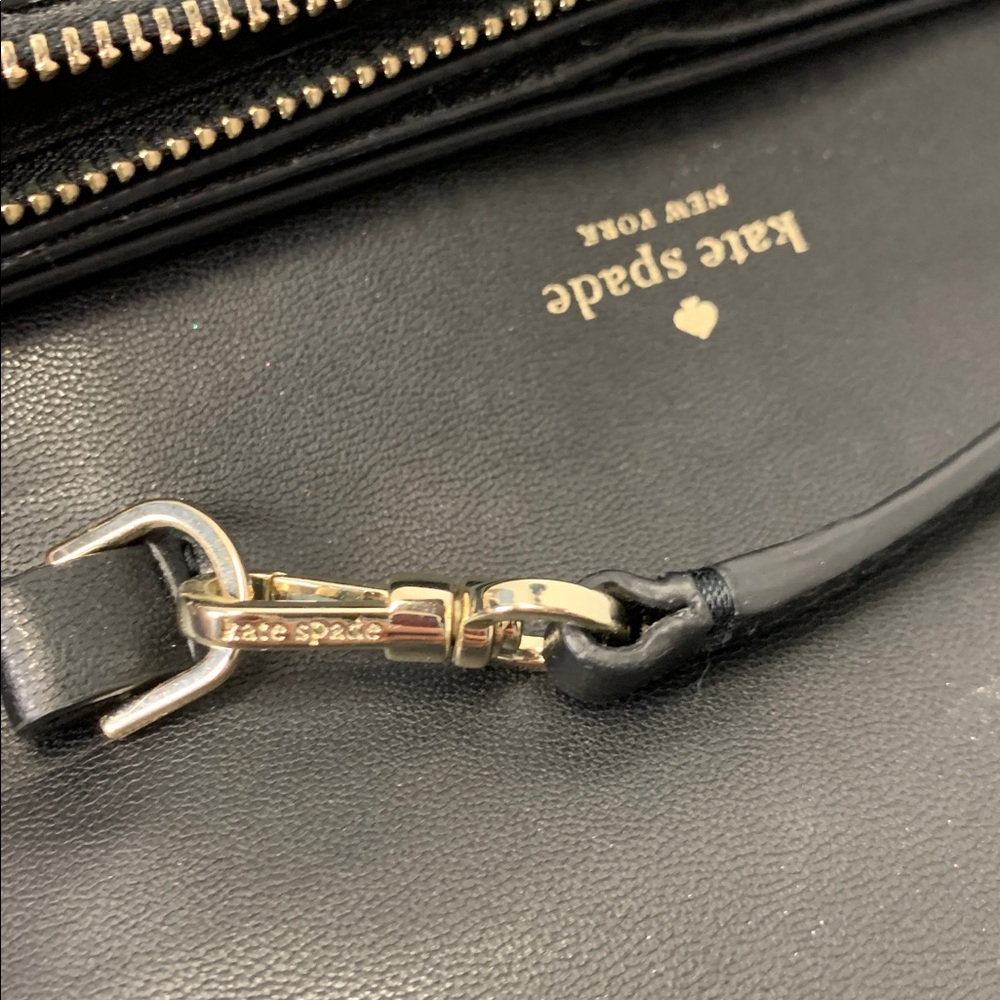 Kate Spade Karri Sleek Smooth Small Black Crossbody Flap Wallet  7.5Wx5.5Hx1D - Picture 10 of 14